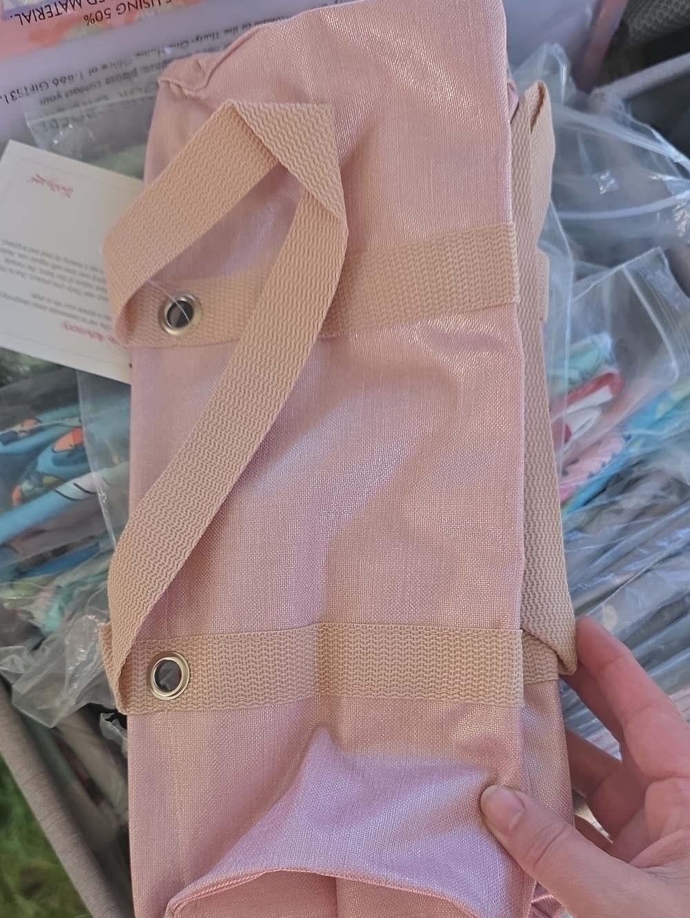 Thirty One Tiny Utility  Tote in rose blush metallic